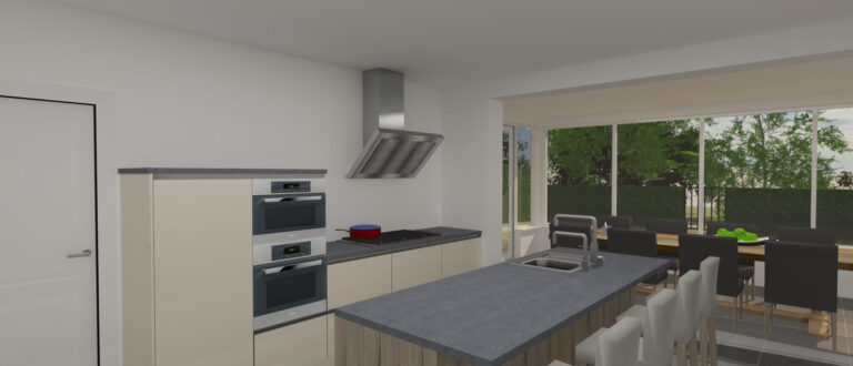 3D keukenontwerp met verbouwingsontwerp aanbouw in Sint Oedenrode - Brabant | Huis & Interieur