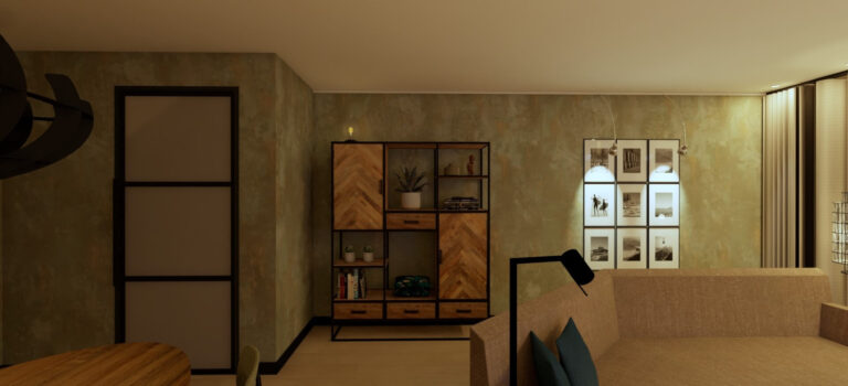 3D interieurontwerp woonkamer Terheijden - door Huis & Interieur