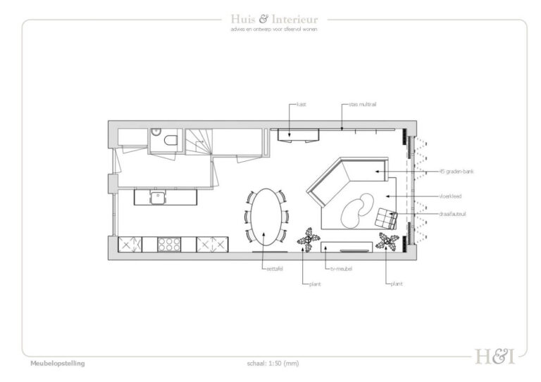 Interieurontwerp woonkamer nieuwbouwwoning Terheijden - door Huis & Interieur