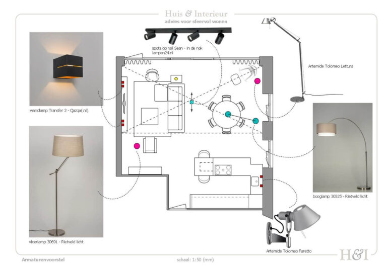 Lichtplan/armaturenvoorstel appartement Numansdorp