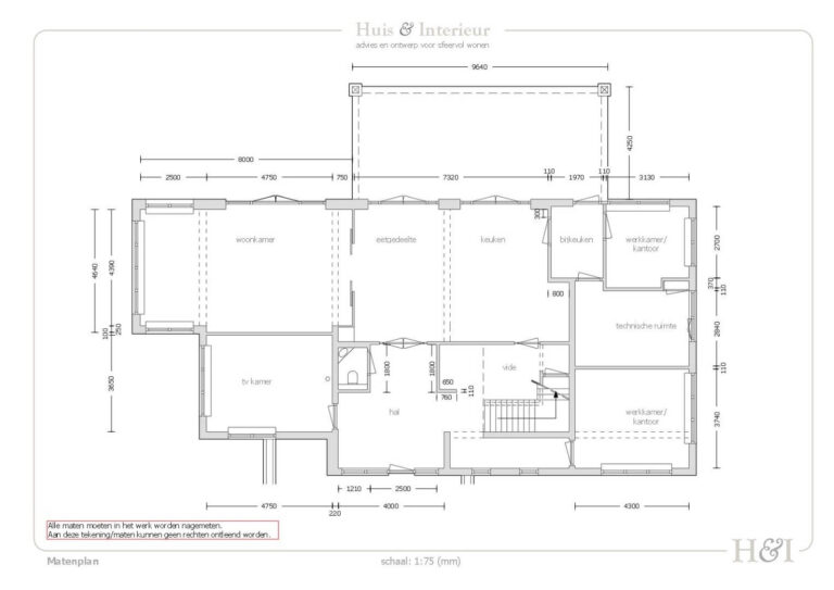 Matenplan verbouwingsontwerp villa/landhuis Helmond