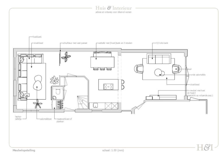 Meubelopstelling voor het interieurontwerp - door Huis & Interieur