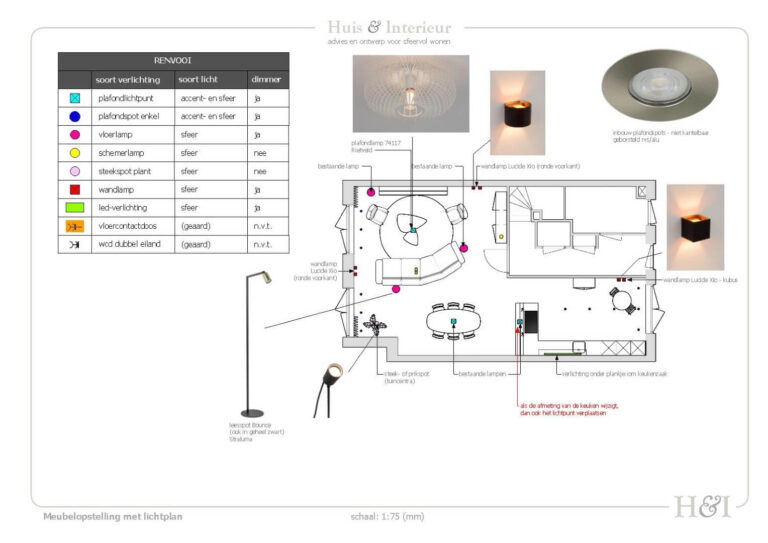 lichtplan met armaturenplan voor een nieuwbouw herenhuis in Rijstwijk - door Huis & Interieur